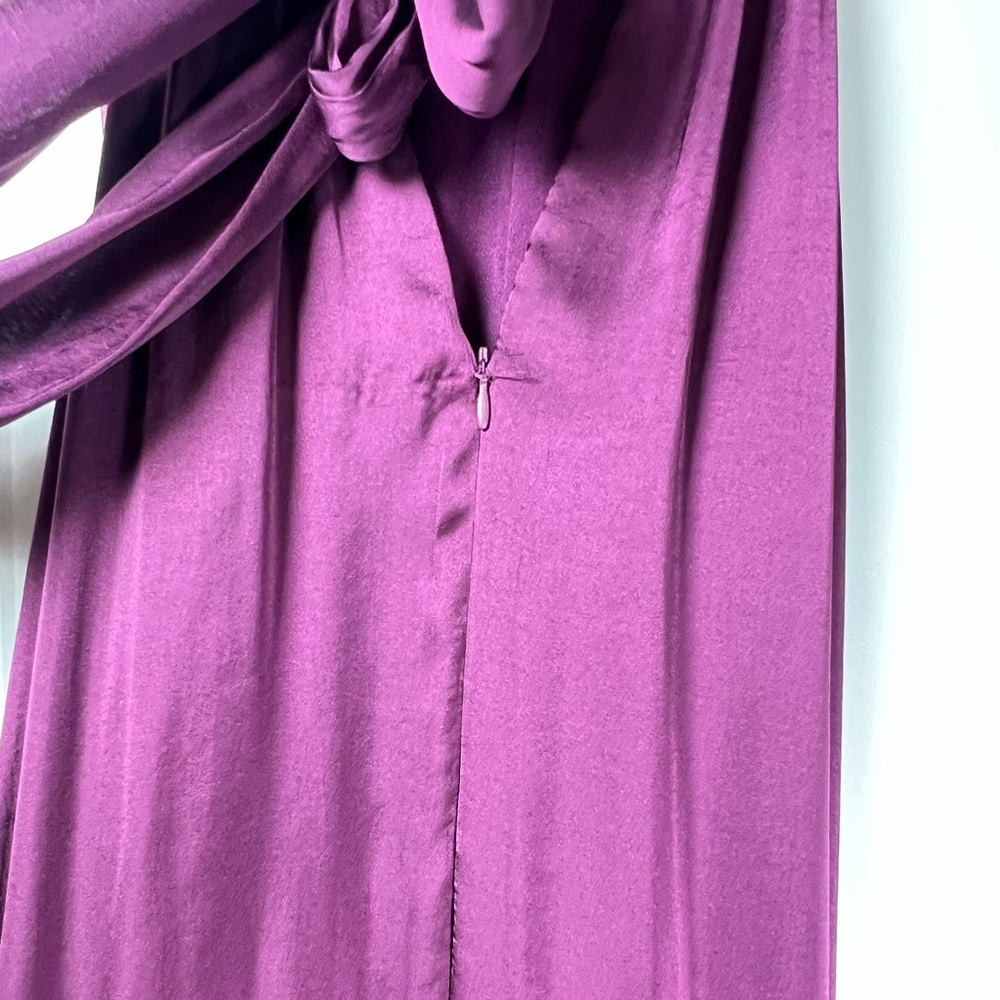NWT MSK Stunning Extra Wide Leg Silky Feel Halter Back Neck Tie Jumpsuit Sz S - Picture 6 of 10